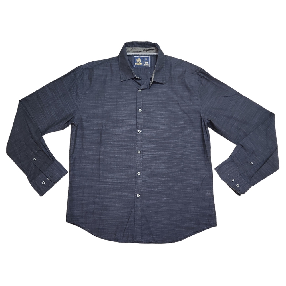 Rugby University Navy Blue/Black Men's Button-Down